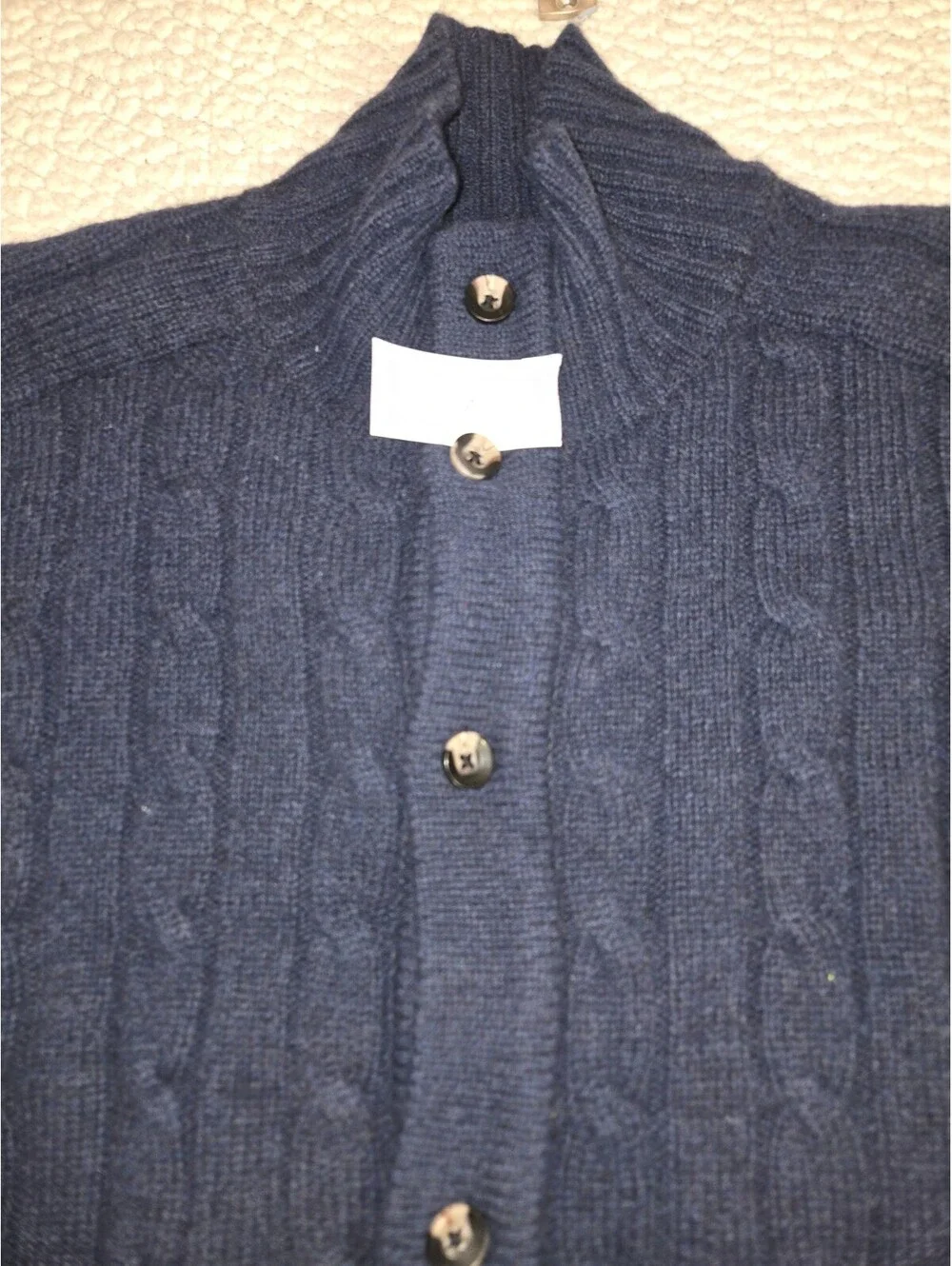 Samual Windsor Mens XXL 💯 wool Cardigan Navy Cable-knit Grandpa Dad Core